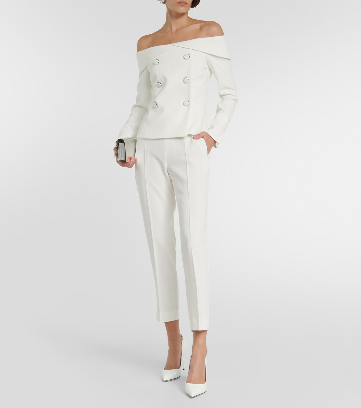 Max Mara Bridal off-shoulder cady blazer Max Mara