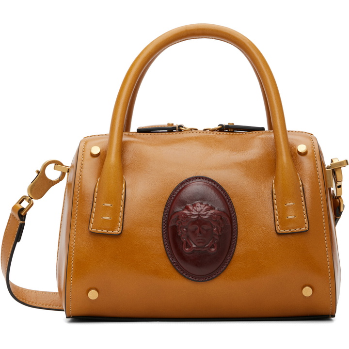 Photo: Versace Tan Roomy Small Leather Boston Bag