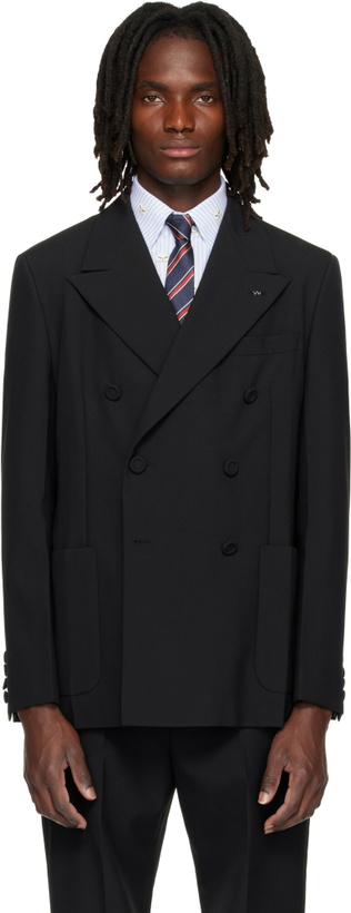 Photo: Valentino Black Double-Breasted Wool Blazer