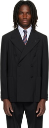 Valentino Black Double-Breasted Wool Blazer