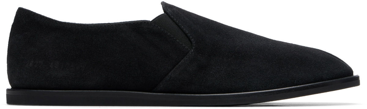 Common Projects Black Suede Slip-on Loafers