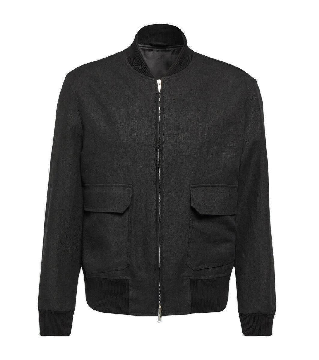 Lardini Linen bomber jacket Lardini