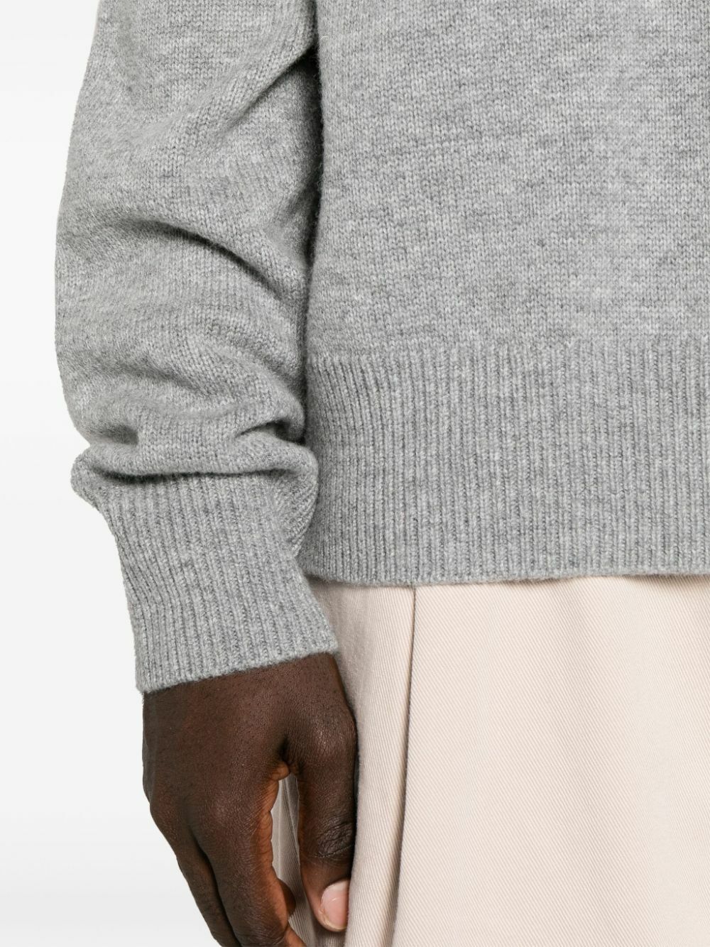 The Frankie Shop Grey Quinton Merino-Wool Sweater