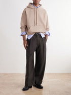 AMI PARIS - Logo-Embossed Cotton-Jersey Hoodie - Neutrals