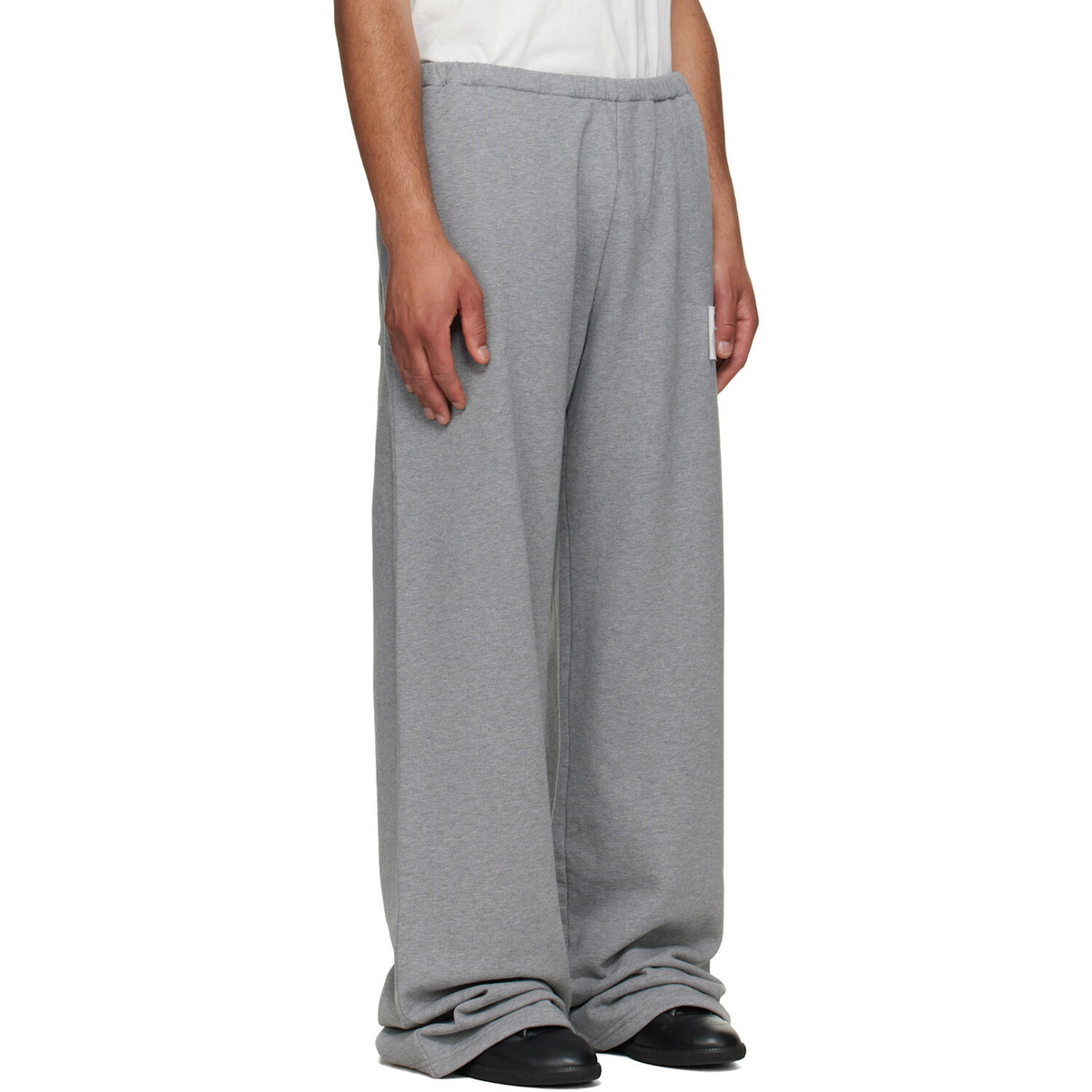 MM6 Maison Margiela Gray Logo Patch Sweatpants