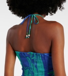 Poupette St Barth Collina printed strapless midi dress