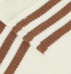 Saturdays NYC - Striped Ribbed Stretch Cotton-Blend Socks - Off-white
