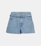 7 For All Mankind Kansas belted high-rise denim shorts