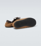 Prada Shuffle leather-trimmed canvas boat shoes
