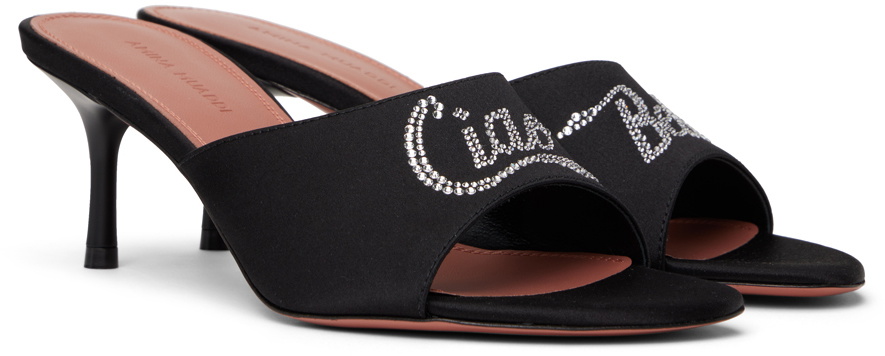【関税込み】Amina Muaddi ブラック Bella 60 ヒールサンダル Amina Muaddi Black 'Bella' 60 Heeled Sandals Amina Muaddi