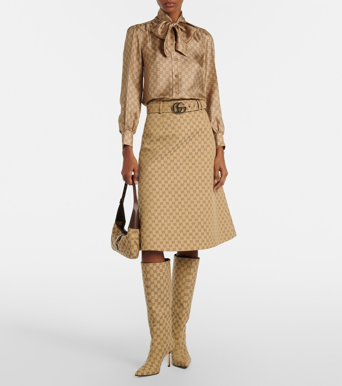 Gucci Bombshell GG Canvas knee-high boots
