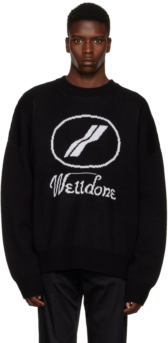 We11done Black Jacquard Sweater We11done