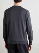 John Smedley - Slim-Fit Striped Merino Wool Sweater - Gray