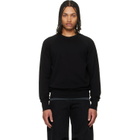 Les Tien Black French Terry Binded Neck Raglan Sweatshirt