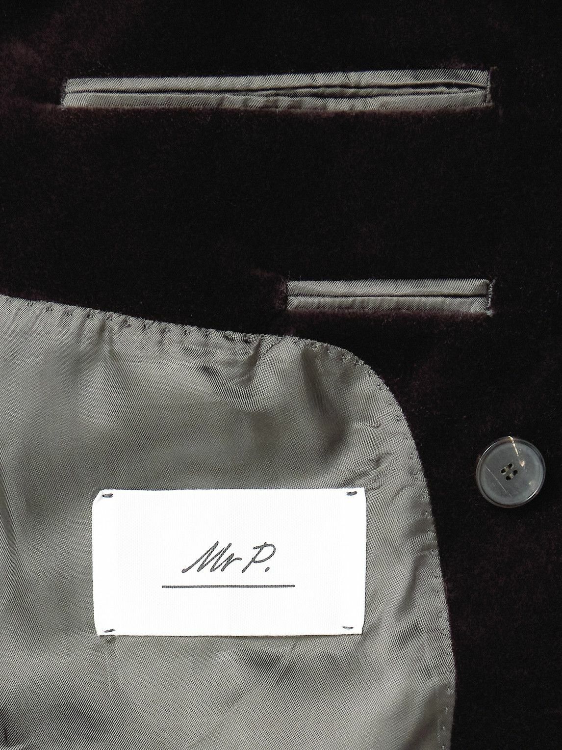Mr P. - Double-Breasted Cotton-Velvet Tuxedo Jacket - Brown