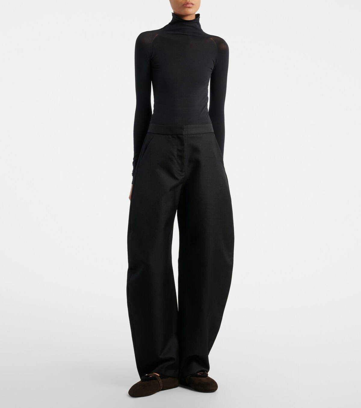 Alaïa Shearling-lined suede Mary Jane flats