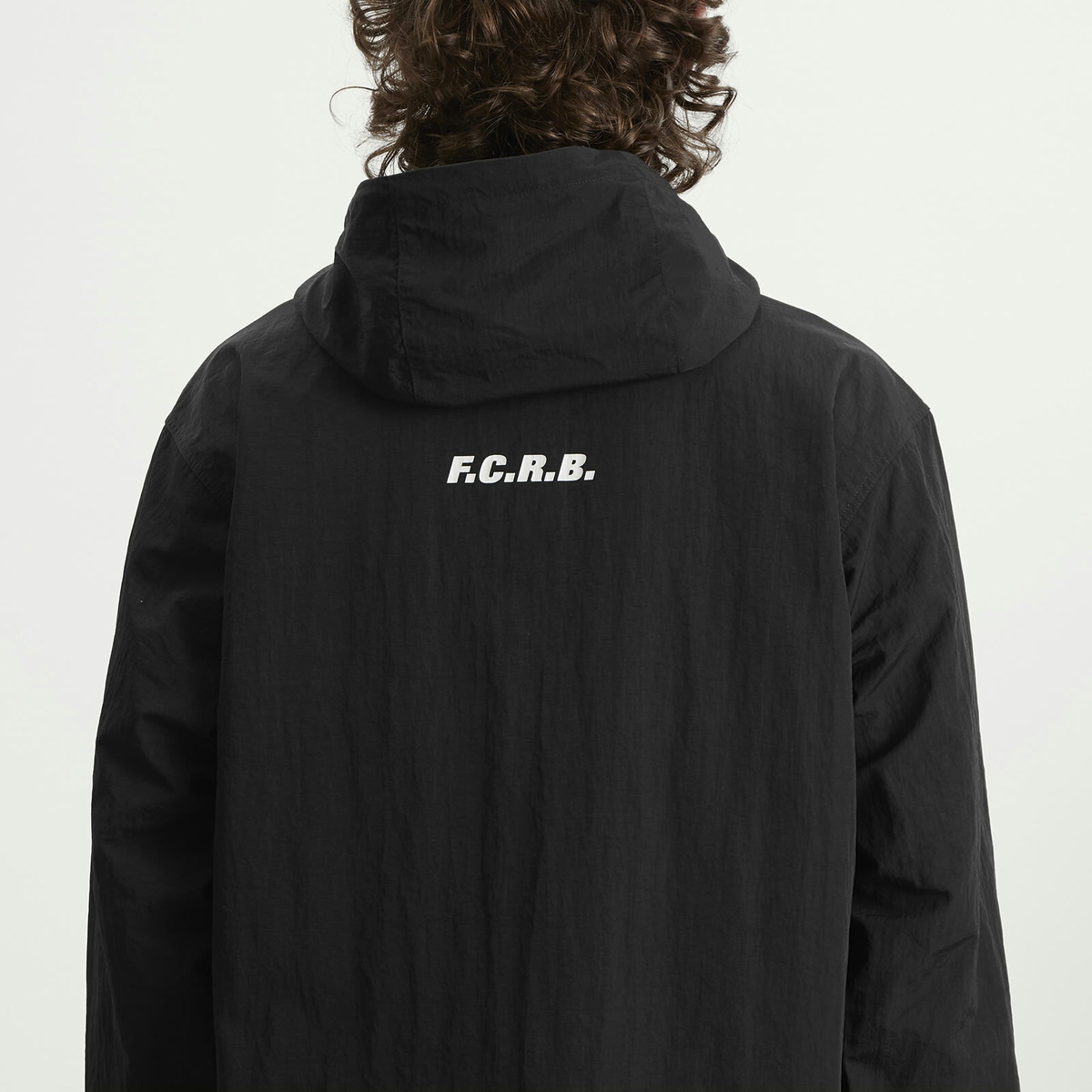 F.C. Real Bristol Men's Nylon Hooded Jacket in Black