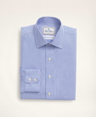 Brooks Brothers Men's Madison Relaxed-Fit Dress Shirt, Non-Iron Ultrafine Twill Ainsley Collar Micro-Check | Blue