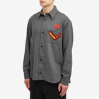 Marni Men's Flannel Shirt with Patches in Granite