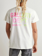 Gallery Dept. - Boardwalk Paint-Splattered Logo-Print Cotton-Jersey T-Shirt - White