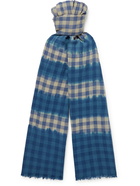 Paul Smith - Tie-Dyed Checked Cotton Scarf