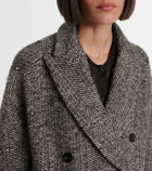 Brunello Cucinelli Herringbone wool-blend coat