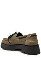 Alexander Wang Carson 50 Waxed Suede Boat Shoes Beige