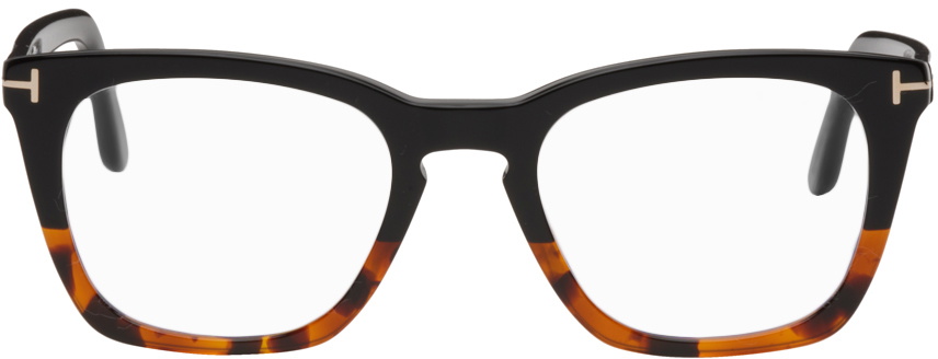 TOM FORD Black & Tortoiseshell Square Glasses TOM FORD