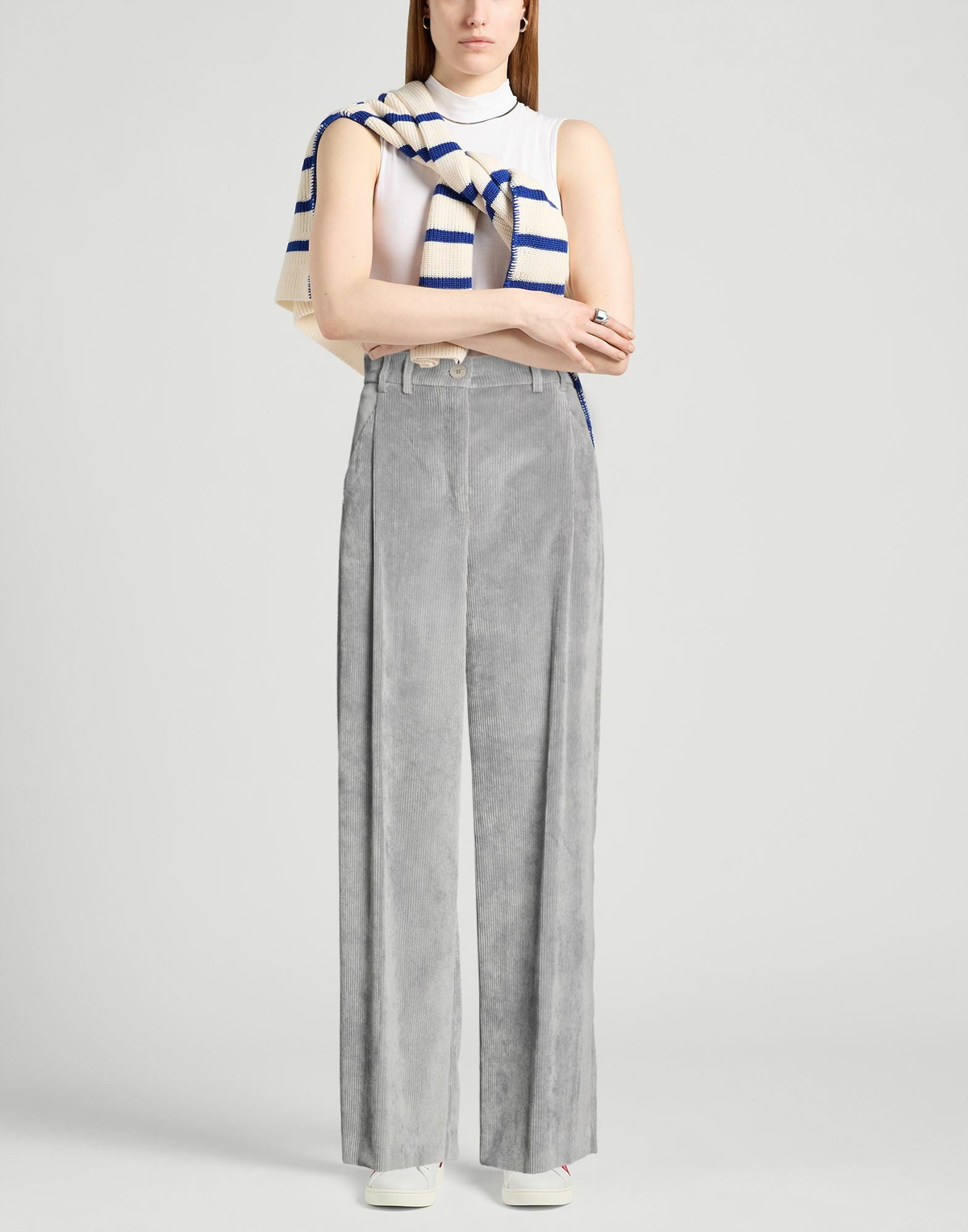 Manila Grace Womens Pants Slate in Blue