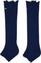 SHUSHU/TONG Navy Embroidered Logo Sandal Socks