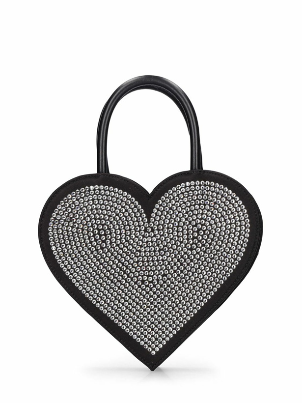 Photo: MACH & MACH - Heart Satin & Strass Top Handle Bag