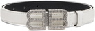 Balenciaga White BB Hourglass Thin Belt