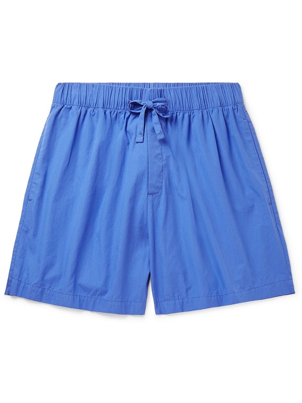 Photo: TEKLA - Organic Cotton-Poplin Pyjama Shorts - Blue