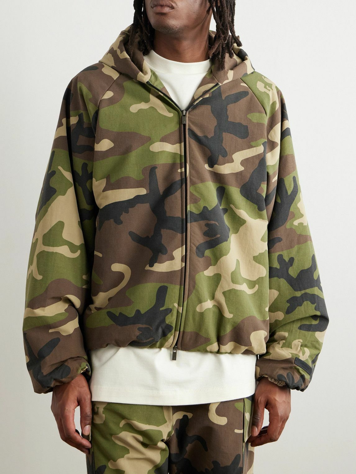 FEAR OF GOD ESSENTIALS - Camouflage-Print Shell Hooded Jacket