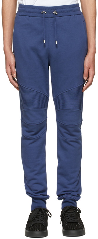 Photo: Balmain Blue Cotton Lounge Pants