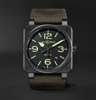 Bell & Ross - BR03-92 Nightlum Automatic 42mm Ceramic and Leather Watch - Black
