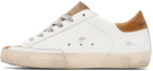 Golden Goose White & Tan Super-Star Sneakers