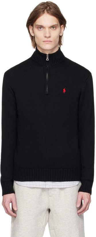 Photo: Polo Ralph Lauren Black Embroidered Sweater