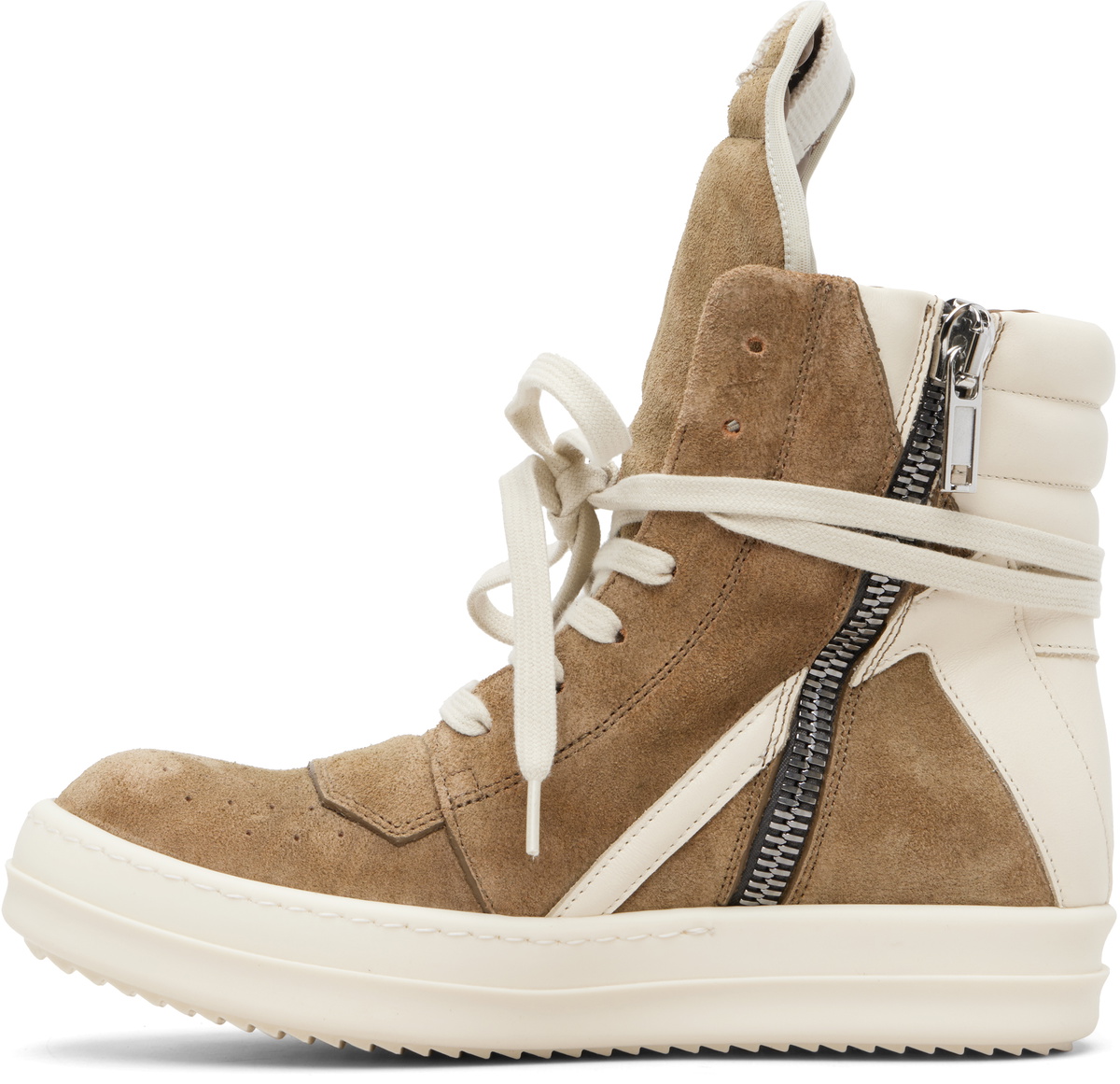 Rick Owens Beige Temple Geobasket Sneakers