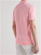 120% - Slim-Fit Linen-Jersey Polo Shirt - Pink