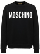 MOSCHINO Logo Print Cotton Crewneck Sweatshirt