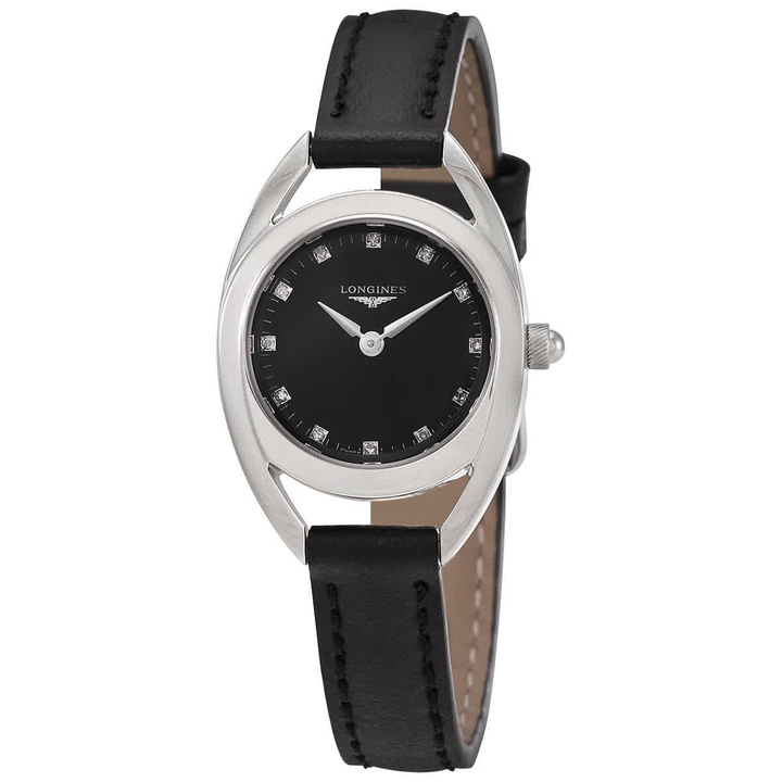 Photo: Longines Equestrian Quartz Diamond Black Dial Ladies Watch L6.135.4.57.0
