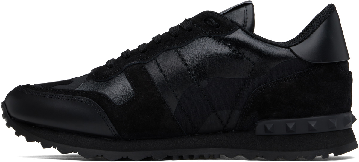 Valentino Garavani Black Rockrunner Camouflage Noir Sneakers