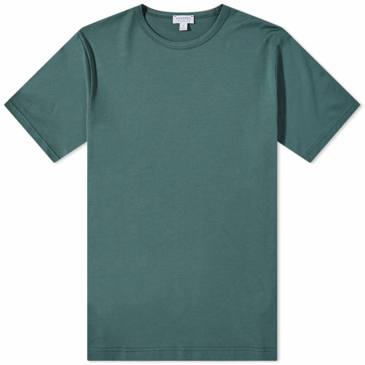 Photo: Sunspel Men's Classic Crew Neck T-Shirt in Deep Green