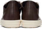 Rick Owens Brown Temple Jumbolace Low Sneakers