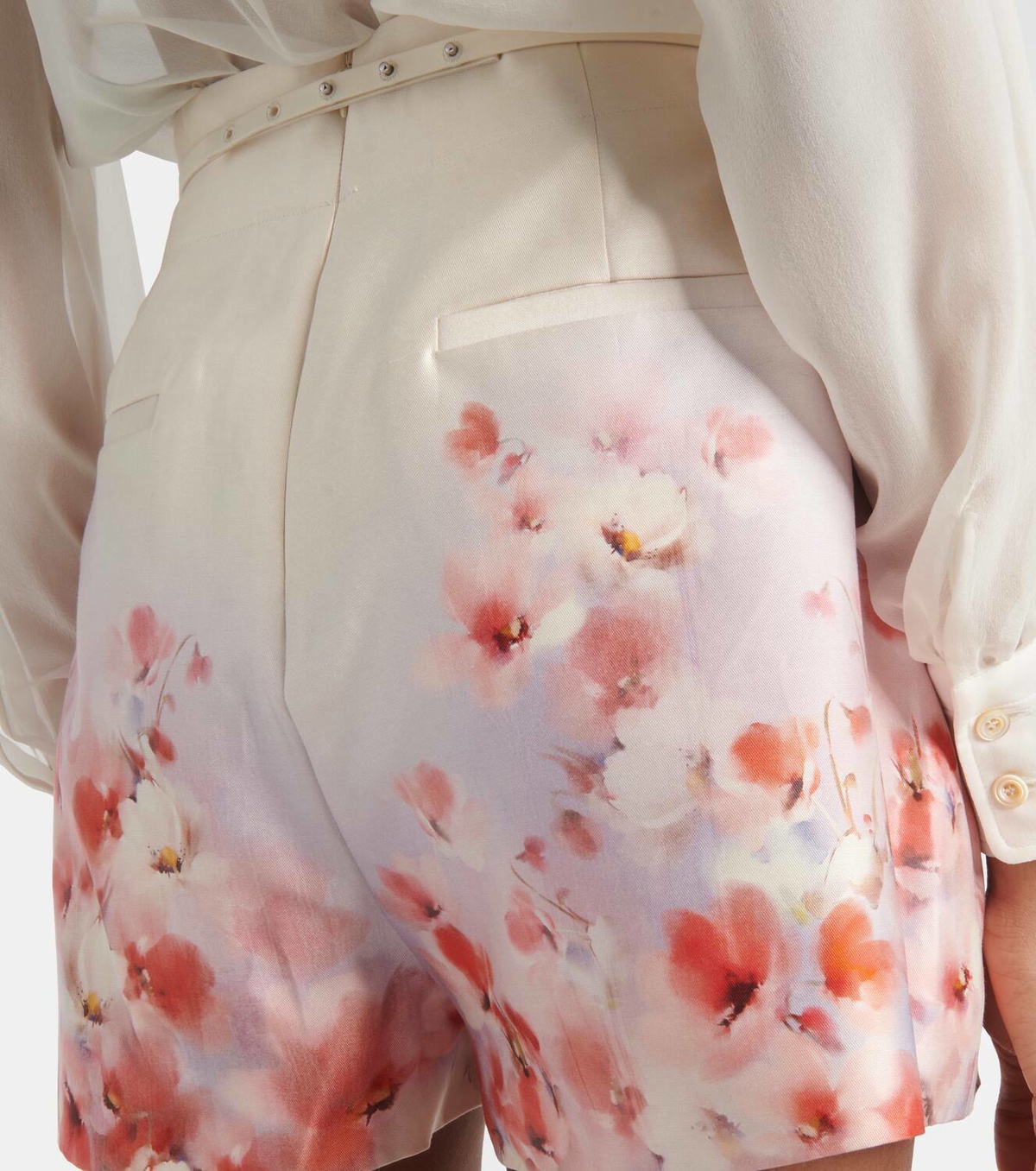 Zimmermann Crush Flat Front silk and cotton shorts Zimmermann
