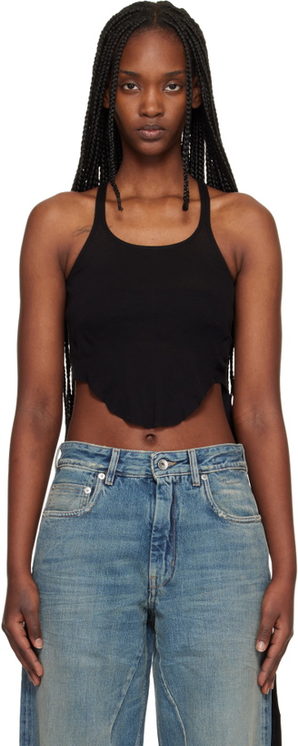 Photo: Rick Owens DRKSHDW Black Temple Basic Cropped Tank Top