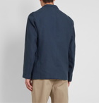 Drake's - Unstructured Linen Suit Jacket - Blue