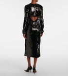 Sportmax Elleni sequined jersey midi dress