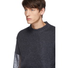 Jil Sander Grey Open Knit Regular Fit Sweater